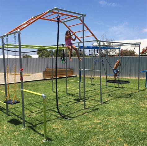Funky monkey bars  Travel across 2 x 3m galvanised steel pipe with the Traverse Rocket Rings and build your upper-body strength